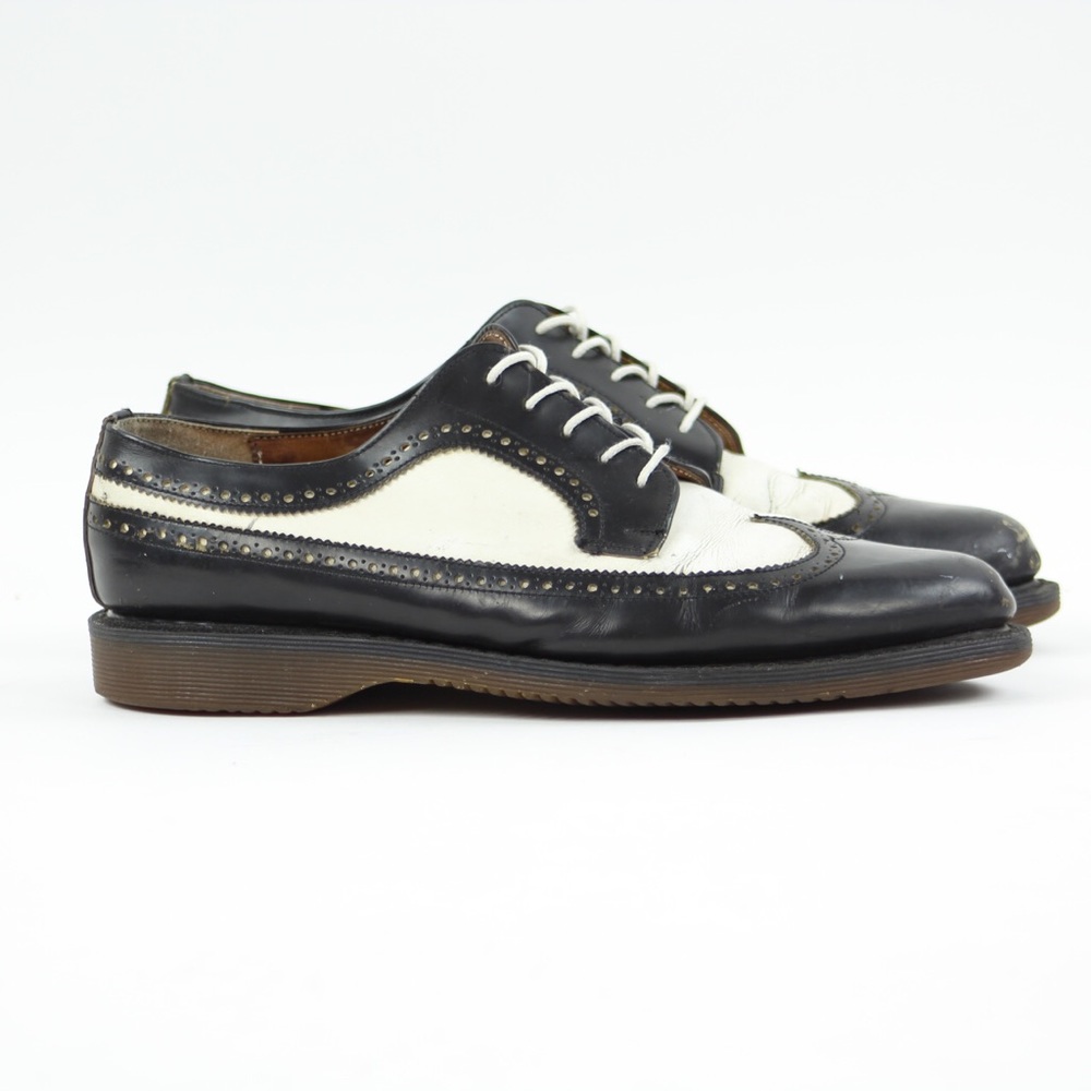 Vintage Dr. Martens Black White Wingtip Oxfords